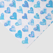 Papier Mousseline Papier Tissu Blue Hearts (Détail)