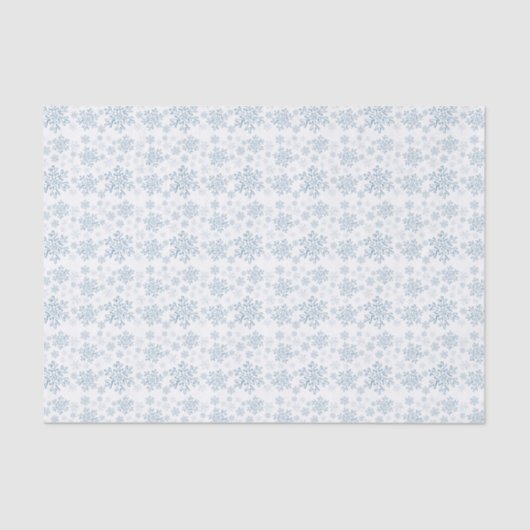 Papier Mousseline Papier Tissu Blue Snowflake. (Recto)