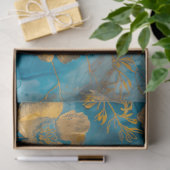 Papier Mousseline Papier Tissu Botanique En Fleur D'Or (Cadeau)