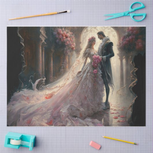 Papier Mousseline Papier Tissu Bride et Groom (Artisanat)