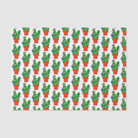 Papier Mousseline Papier Tissu Cactus Christmas Tree (Recto)