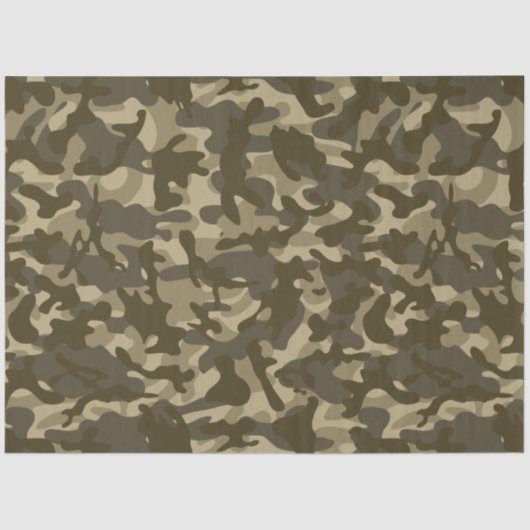 Papier Mousseline Papier Tissu Camouflage Central (Recto)