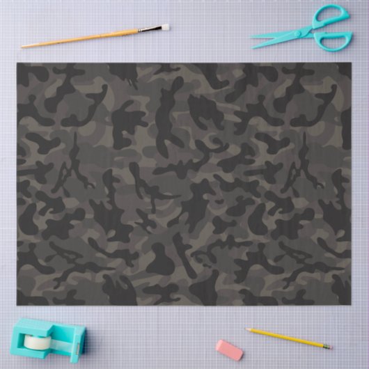 Papier Mousseline Papier Tissu Camouflage Nocturne (Artisanat)