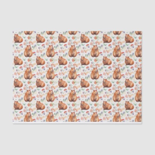 Papier Mousseline Papier Tissu Capybara (Recto)