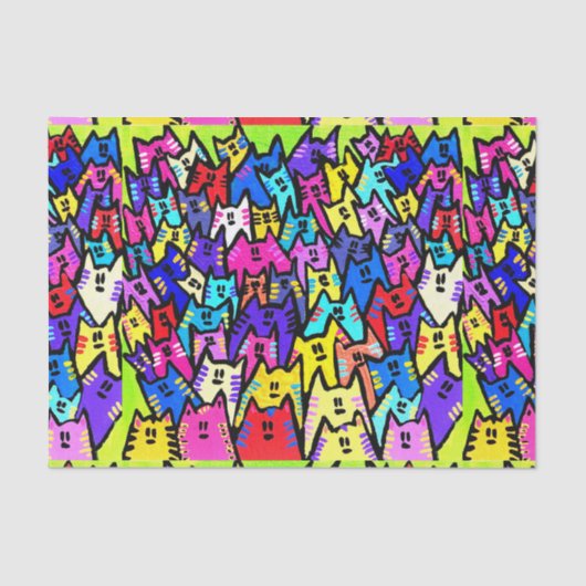 Papier Mousseline Papier Tissu CATS (Recto)