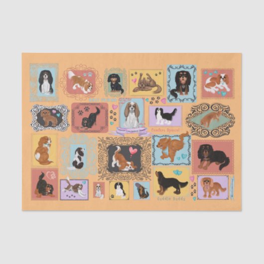 Papier Mousseline Papier Tissu Cavalier King Charles Spaniel (Recto)