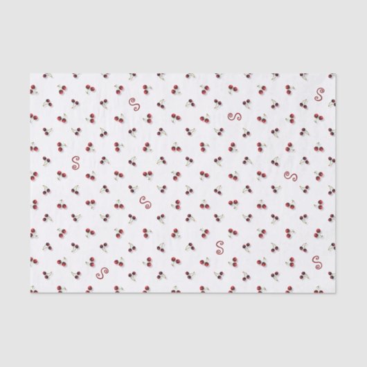 Papier Mousseline Papier Tissu Cerise (Recto)
