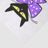 Papier Mousseline Papier Tissu Chat noir Bow Bow (Détail)