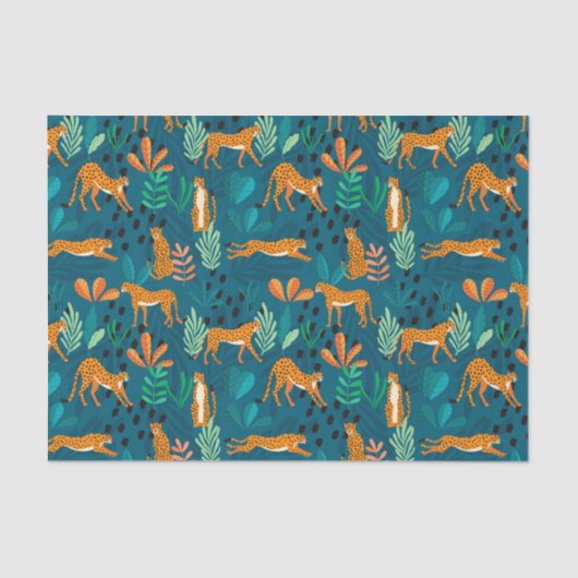 Papier Mousseline Papier Tissu Cheetah (Recto)