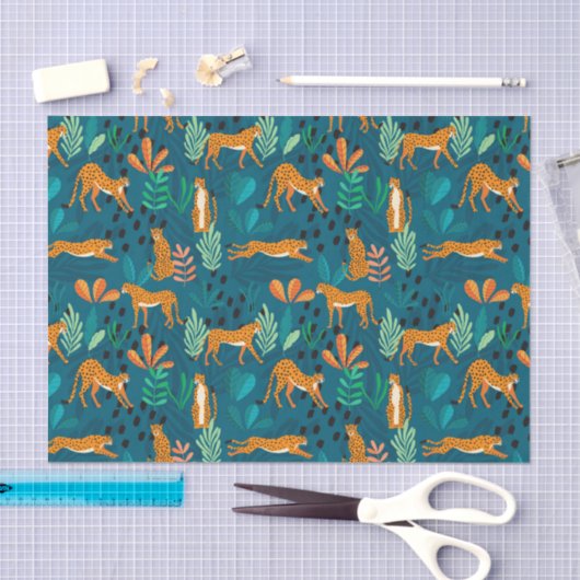 Papier Mousseline Papier Tissu Cheetah (Artisanat)