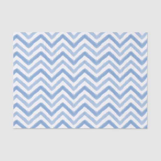Papier Mousseline Papier Tissu Chevron Aquarelle Bleu (Recto)