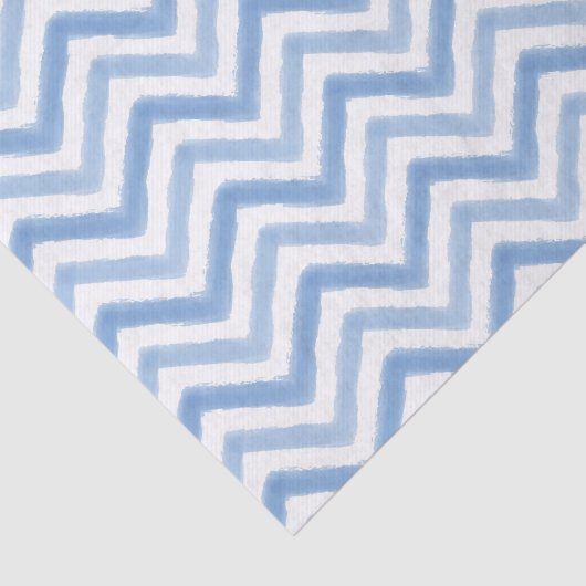 Papier Mousseline Papier Tissu Chevron Aquarelle Bleu (Détail)