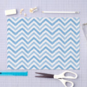 Papier Mousseline Papier Tissu Chevron Aquarelle Bleu (Artisanat)