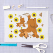 Papier Mousseline Papier Tissu Chien Chien Tournesol (Artisanat)