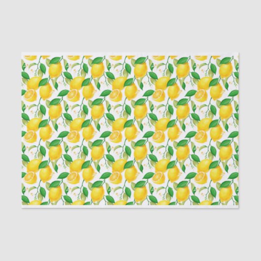 Papier Mousseline Papier Tissu citron (Recto)
