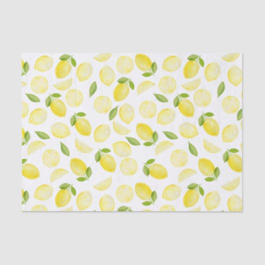 Papier Mousseline Papier Tissu citron jaune aquarelle (Recto)