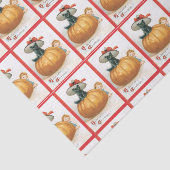 Papier Mousseline Papier Tissu citrouille Et Chat Noir (Détail)