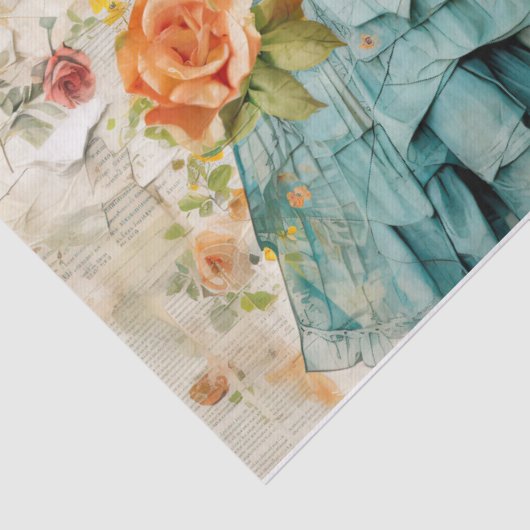 Papier Mousseline Papier Tissu Collage Girly Dreams (Détail)