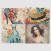 Papier Mousseline Papier Tissu Collage Girly Dreams (Recto)