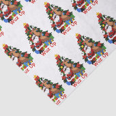 Papier Mousseline Papier Tissu cool Père Noël Et Reindeer (Détail)