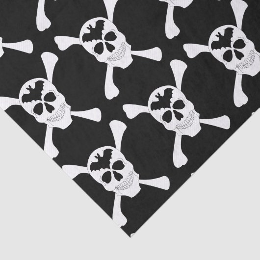 Papier Mousseline Papier Tissu Crâne Et Crossbones (Détail)
