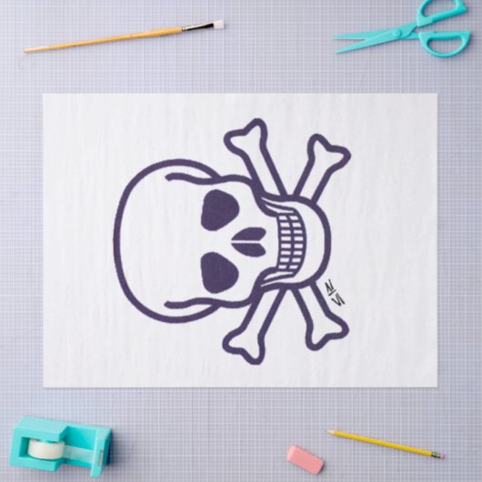 Papier Mousseline Papier tissu crâne n os (Artisanat)