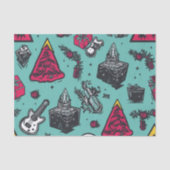 Papier Mousseline Papier Tissu Crâne Rockin (Recto)