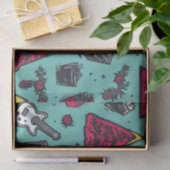 Papier Mousseline Papier Tissu Crâne Rockin (Cadeau)