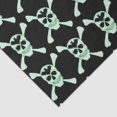 Papier Mousseline Papier Tissu Crâne Vert Et Crossbones (Détail)