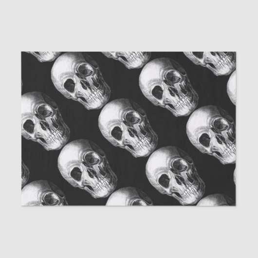 Papier Mousseline Papier Tissu Crânien noir (Recto)