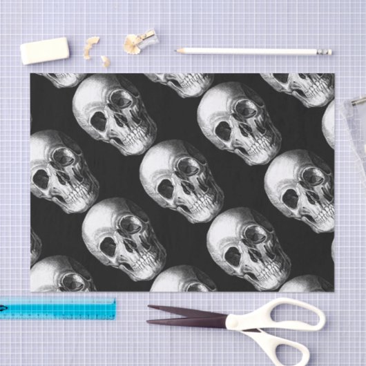 Papier Mousseline Papier Tissu Crânien noir (Artisanat)