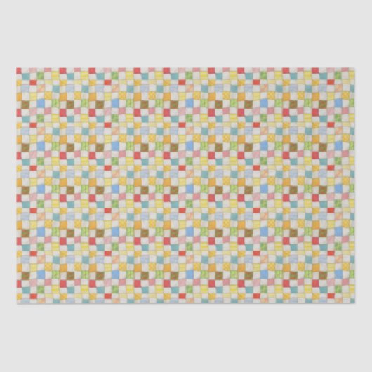 Papier Mousseline Papier Tissu CRAZY QUILT (Recto)