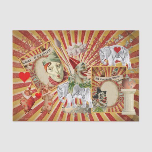 Papier Mousseline Papier Tissu CrazyCircus vintage (Recto)