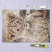 Papier Mousseline Papier Tissu Cube Lion Cub (Artisanat)