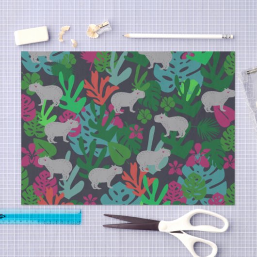 Papier Mousseline Papier Tissu Cute Capybara (Artisanat)