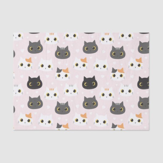 Papier Mousseline Papier Tissu Cute Cats (Recto)