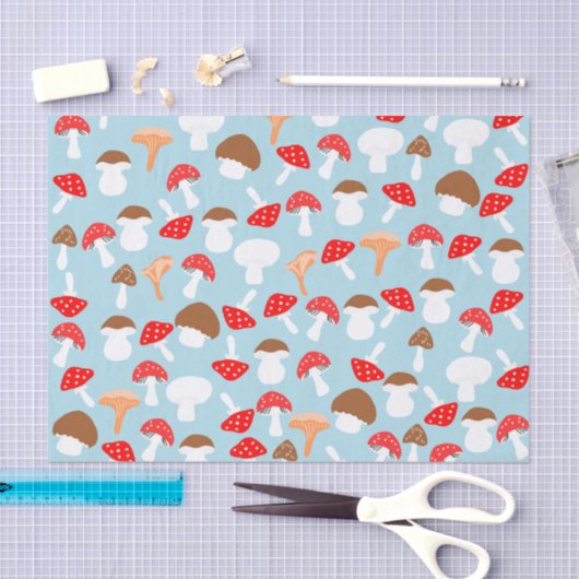 Papier Mousseline Papier Tissu Cute Champignons (Artisanat)