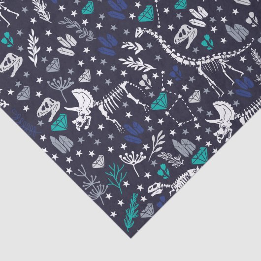 Papier Mousseline Papier Tissu Cute Dinosaur Skeletons (Détail)