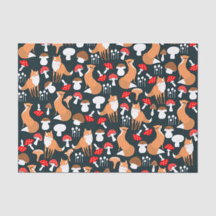 Papier Mousseline Papier Tissu Cute Fox and Mushrooms