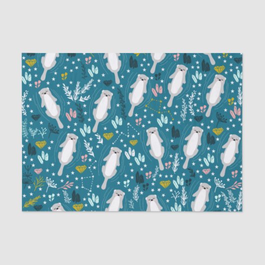 Papier Mousseline Papier Tissu Cute Otter (Recto)