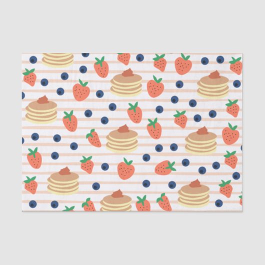 Papier Mousseline Papier Tissu Cute Pancakes and Berries (Recto)