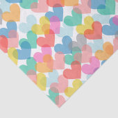 Papier Mousseline Papier Tissu Cute Rainbow Hearts (Détail)