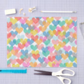 Papier Mousseline Papier Tissu Cute Rainbow Hearts (Artisanat)