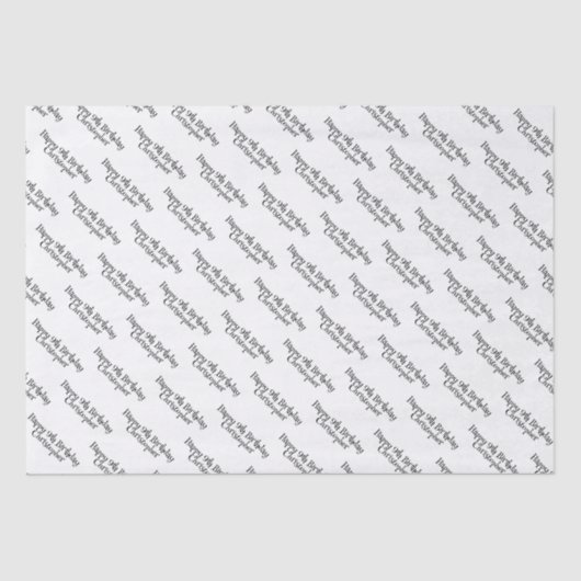 Papier Mousseline Papier Tissu d'anniversaire moderne noir et blanc (Recto)