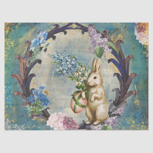 Papier Mousseline Papier tissu de Bunny Blue Decoupage (Recto)