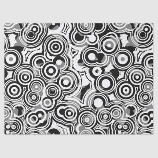 Papier Mousseline Papier tissu de cercles abstraits (Recto)