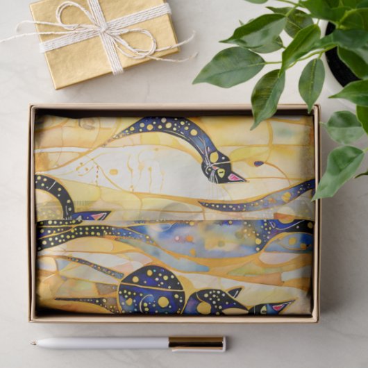 Papier Mousseline Papier Tissu De Chat Abstrait (Cadeau)