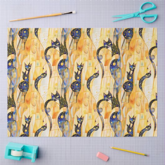 Papier Mousseline Papier Tissu De Chat Abstrait (Artisanat)