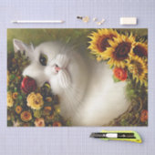 Papier Mousseline Papier Tissu De Chat Floral Pour Découpage Ou Coll (Artisanat)