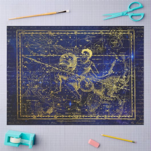 Papier Mousseline papier tissu de constellation d'aquarius (Artisanat)